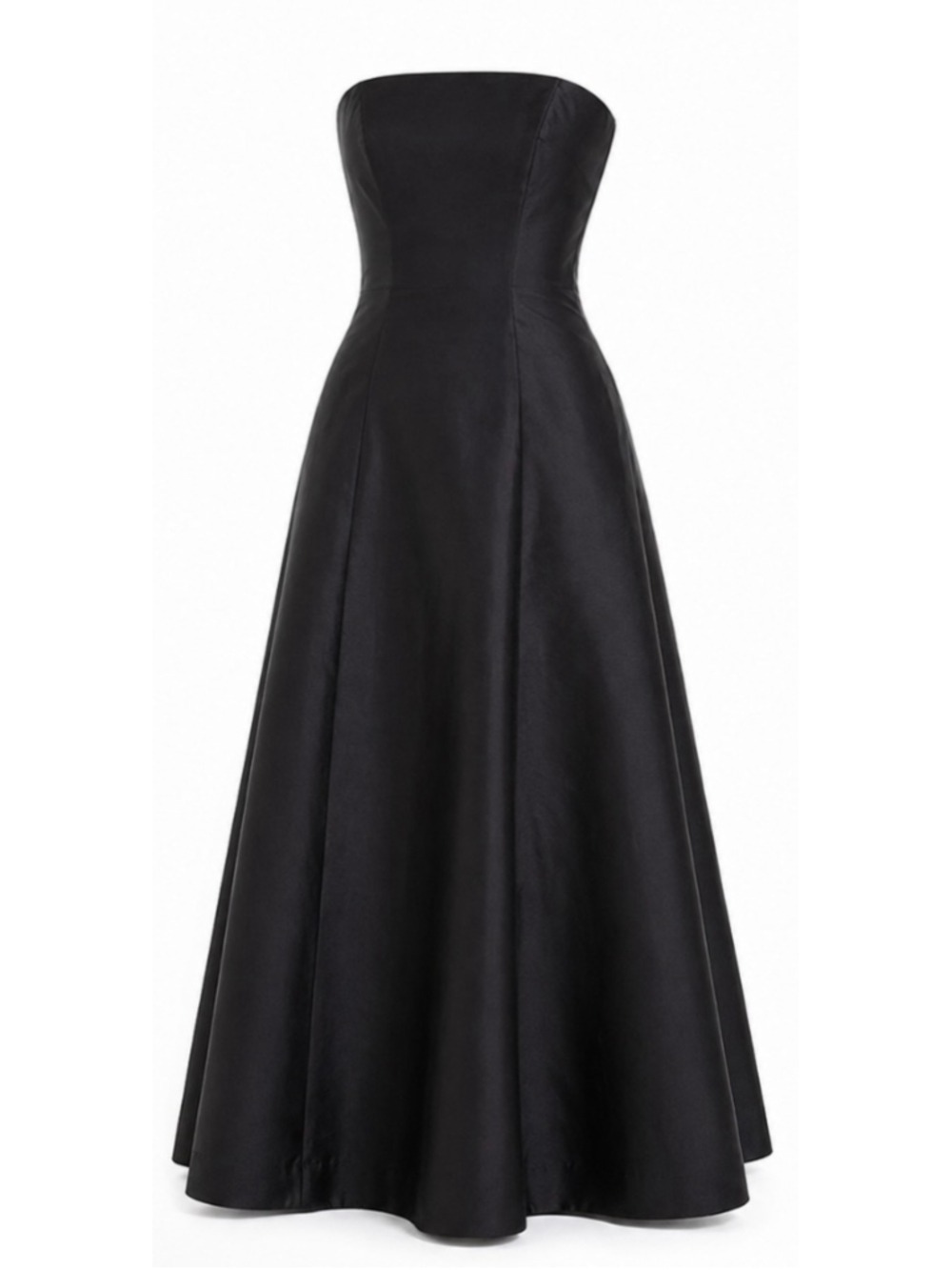 NWOT Lauren Ralph Lauren 100% Silk Black Strapless Dress Size 8 - Picture 1 of 8